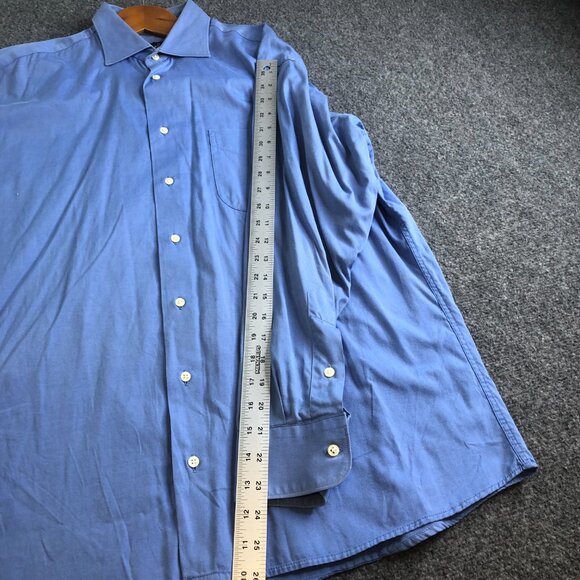 Gitman Bros Dress Shirt Men 16 33 Blue Vintage Long Sleeve Button Made in USA - Picture 5 of 11